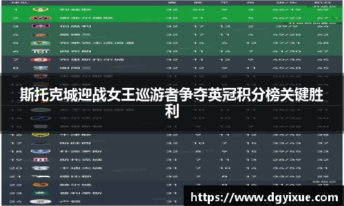 斯托克城迎战女王巡游者争夺英冠积分榜关键胜利